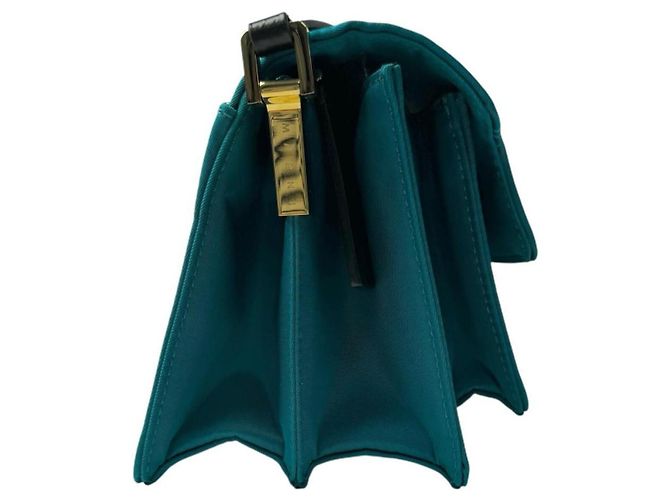 Marni Trunk Nylon Schultertasche Blau Grün - Ansicht 6