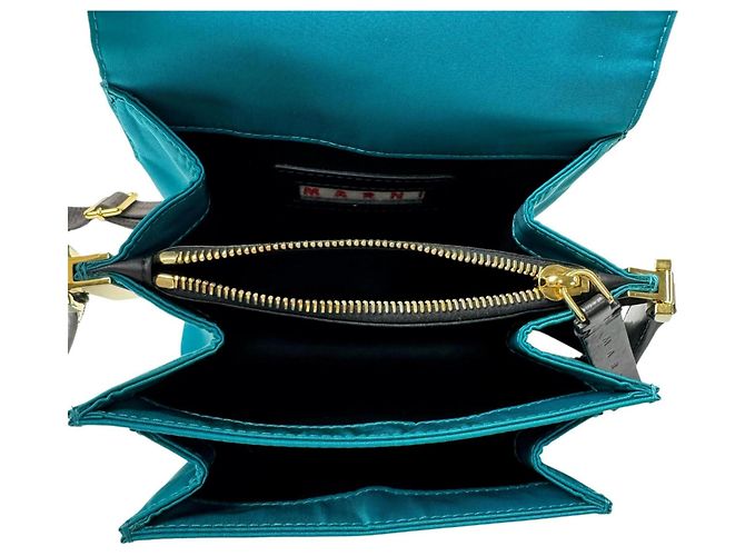 Marni Trunk Nylon Schultertasche Blau Grün - Ansicht 8