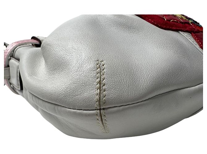 Mini borsa monospalla Coach Poppy con motivo floreale Bianco Rosso - vista 11