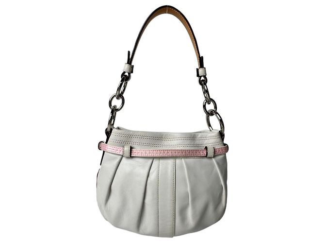 Mini borsa monospalla Coach Poppy con motivo floreale Bianco Rosso - vista 2