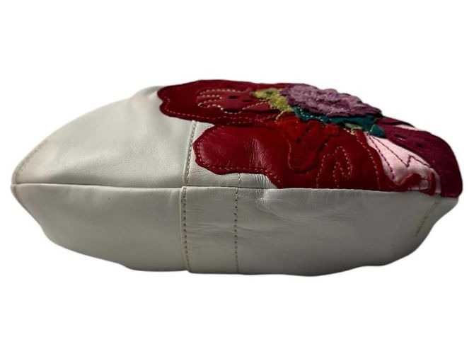 Mini borsa monospalla Coach Poppy con motivo floreale Bianco Rosso - vista 5