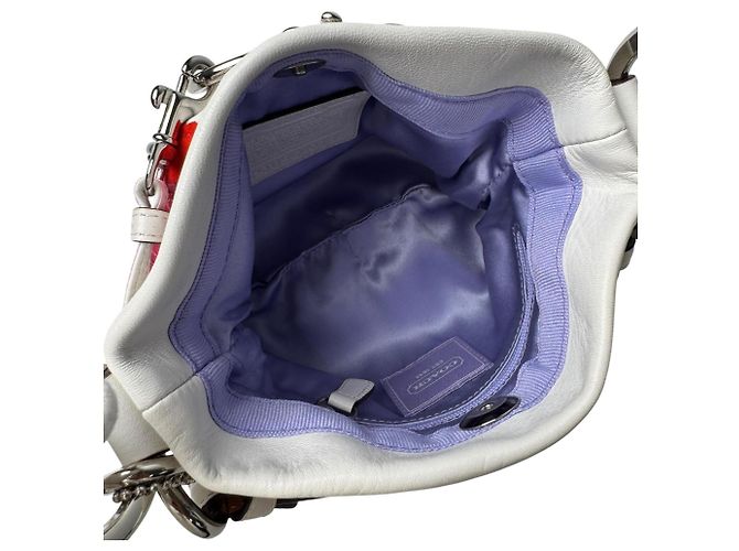 Mini borsa monospalla Coach Poppy con motivo floreale Bianco Rosso - vista 6