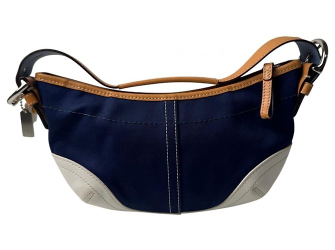 Borsa Coach Soho Half Moon Denim 4431 da donna Bianco Marrone chiaro Blu navy - vista 2