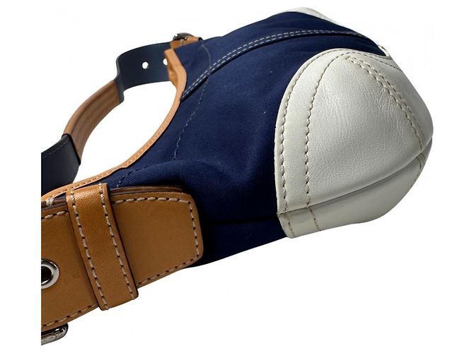 Borsa Coach Soho Half Moon Denim 4431 da donna Bianco Marrone chiaro Blu navy - vista 3