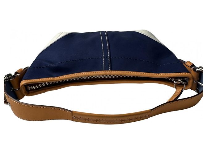 Borsa Coach Soho Half Moon Denim 4431 da donna Bianco Marrone chiaro Blu navy - vista 6