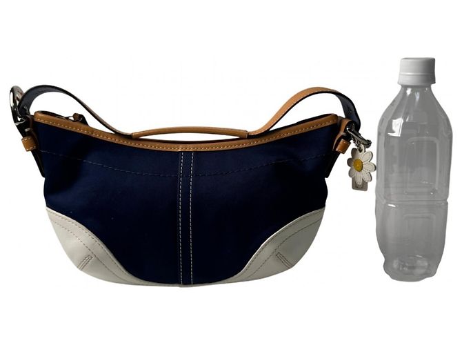 Borsa Coach Soho Half Moon Denim 4431 da donna Bianco Marrone chiaro Blu navy - vista 9