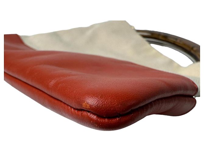 Borsa a mano 2-Way Marni Venice Canvas Rosso Beige Arancione - vista 13