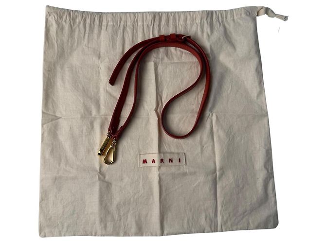 Borsa a mano 2-Way Marni Venice Canvas Rosso Beige Arancione - vista 14