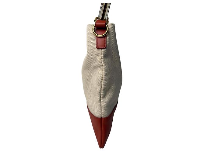 Borsa a mano 2-Way Marni Venice Canvas Rosso Beige Arancione - vista 5