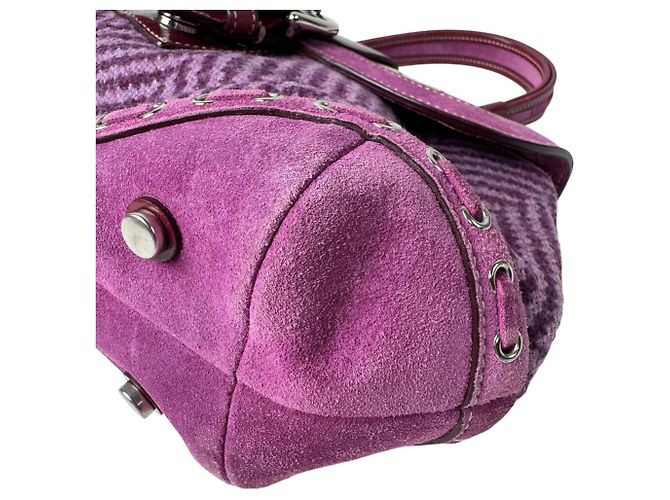 Borsa Coach Soho Tweed x Leather Porpora - vista 14