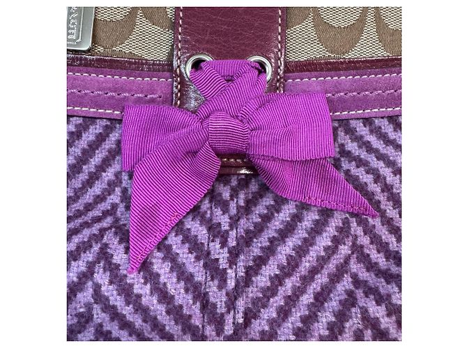 Borsa Coach Soho Tweed x Leather Porpora - vista 18