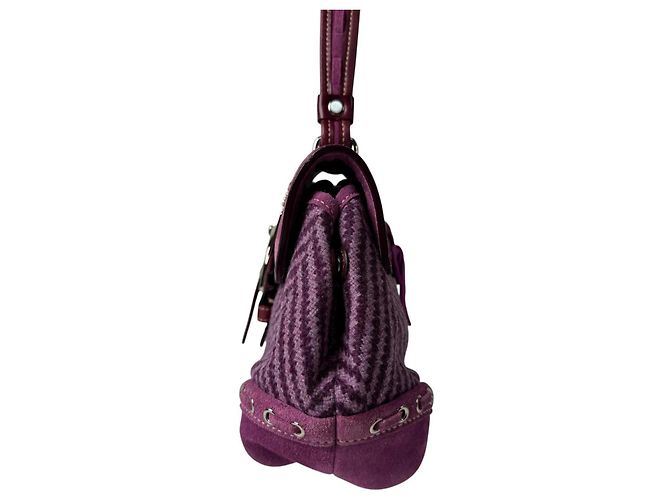 Borsa Coach Soho Tweed x Leather Porpora - vista 3