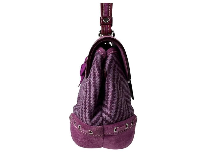Borsa Coach Soho Tweed x Leather Porpora - vista 4
