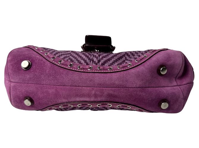 Borsa Coach Soho Tweed x Leather Porpora - vista 5