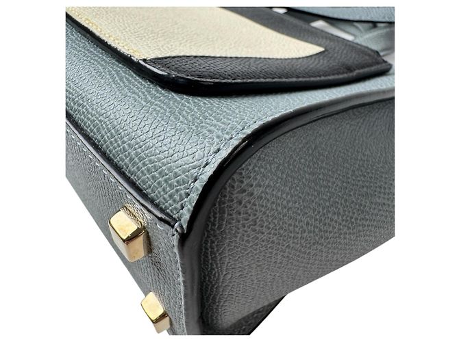 Borsa Mini Passpa Tote Valextra Marrone Nero Beige - vista 16