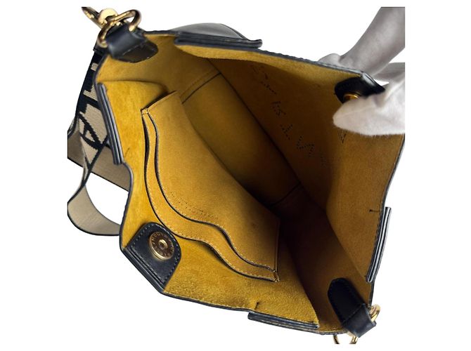 Stella Mc Cartney Borsa a tracolla Stella McCartney con logo traforato Nero - vista 7