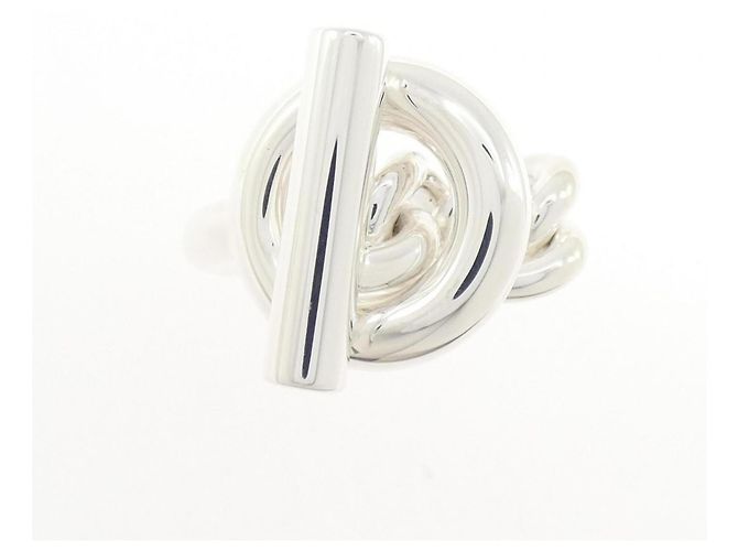 Ring Anello a fascia Hermès Croisette Argento - vista 2