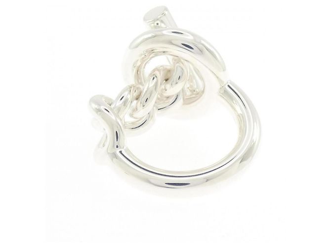 Ring Anello a fascia Hermès Croisette Argento - vista 3