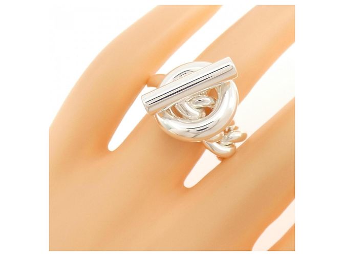 Ring Anello a fascia Hermès Croisette Argento - vista 5