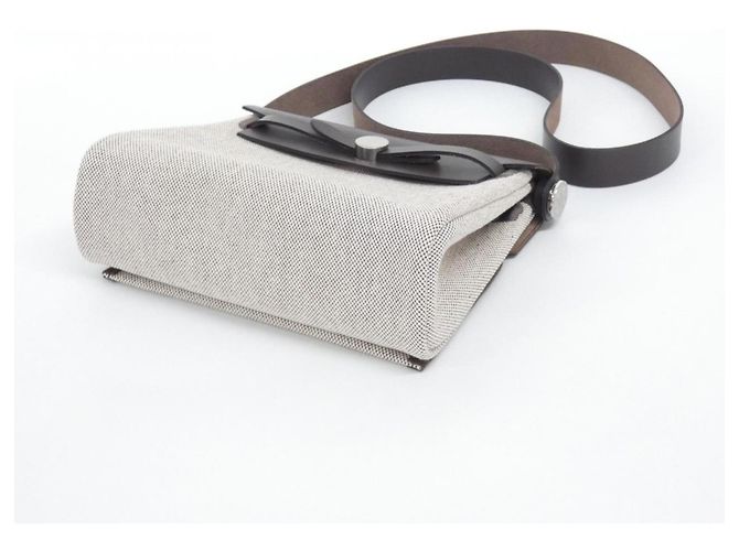 Hermès Borsa a tracolla Hermes Herbag Zip 20cm Crudo Damier ebene - vista 3