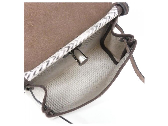 Hermès Borsa a tracolla Hermes Herbag Zip 20cm Crudo Damier ebene - vista 5