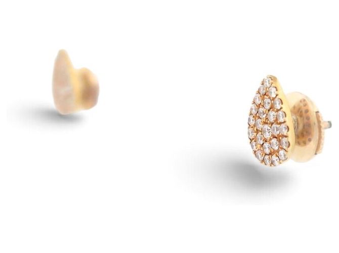 NUOVI ORECCHINI DJULA GRANDI A PERA ORO ROSA 18K 1.7GR DIAMANTI D'oro - vista 2