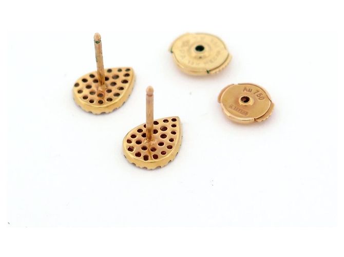 NUOVI ORECCHINI DJULA GRANDI A PERA ORO ROSA 18K 1.7GR DIAMANTI D'oro - vista 4