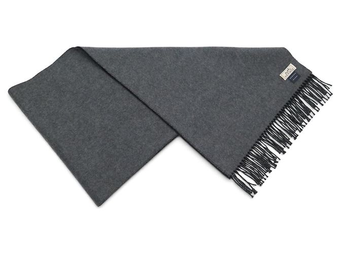 Hermès NEU HERMES REVERSIBERER CASHMERE SCHAL MIT FRANSEN SCHWARZ GRAU SAC SCARF - Ansicht 5