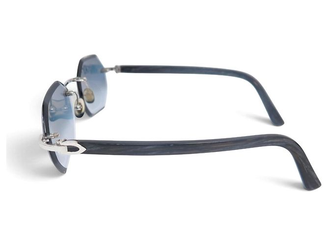 GAFAS DE SOL CARTIER DECOR C ALLONGE CT0439S BOIS SUNGLASSES NUEVAS Plata - vista 2