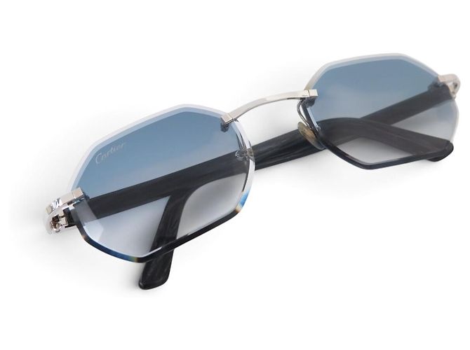 GAFAS DE SOL CARTIER DECOR C ALLONGE CT0439S BOIS SUNGLASSES NUEVAS Plata - vista 5