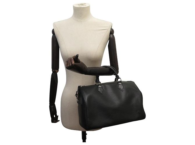 BORSA A MANO LOUIS VUITTON SPEEDY 35 M42992 PELLE EPI NOIR BLACK Nero - vista 17