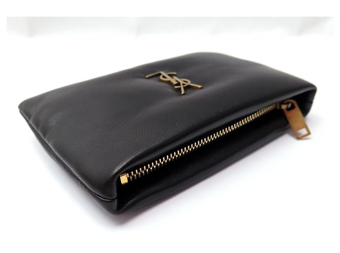 Autre Marque NUOVA MICRO BORSA A MANO SAINT LAURENT CALYPSO 778868 PELLE NERA SAC POUCH Nero - vista 3