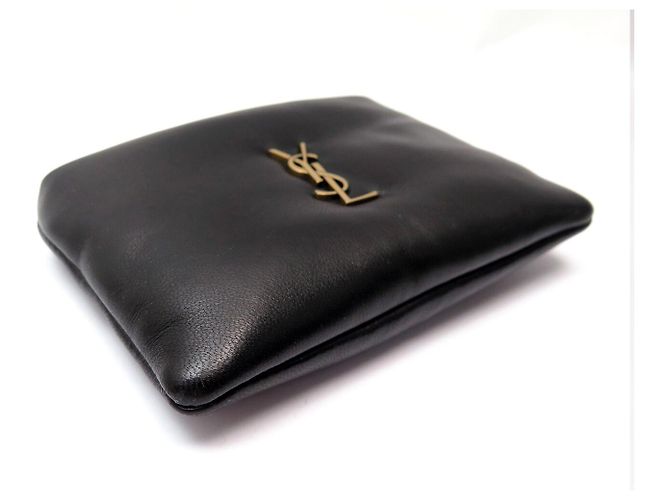 Autre Marque NUOVA MICRO BORSA A MANO SAINT LAURENT CALYPSO 778868 PELLE NERA SAC POUCH Nero - vista 4
