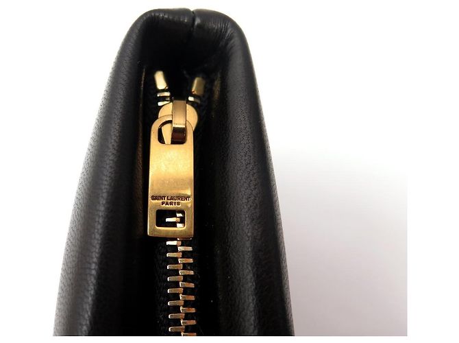 Autre Marque NUOVA MICRO BORSA A MANO SAINT LAURENT CALYPSO 778868 PELLE NERA SAC POUCH Nero - vista 6