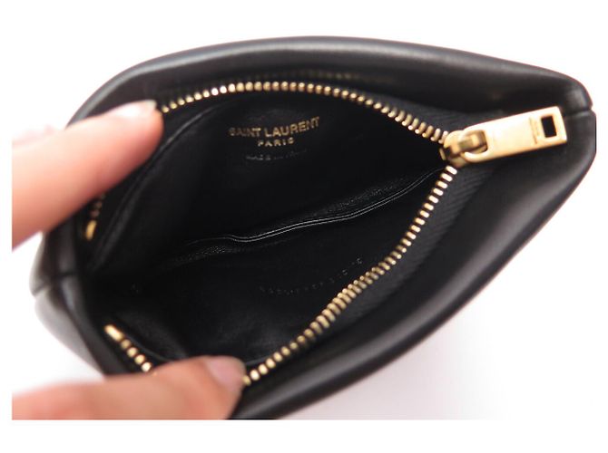Autre Marque NUOVA MICRO BORSA A MANO SAINT LAURENT CALYPSO 778868 PELLE NERA SAC POUCH Nero - vista 7