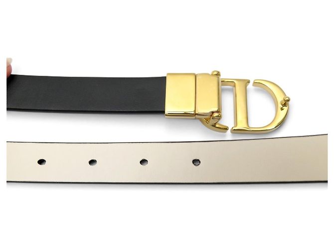 Christian Dior NEW DIOR 30 MONTAIGNE REVERSIBLE BELT BLACK & WHITE LEATHER T80 B0446UWGA - view 12