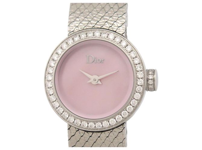 NEUE DIOR LA MINI D SATINE UHR CD040110M003 19MM STAHL DIAMANTEN QUARTZ Silber - Ansicht 2