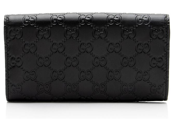 Cartera Continental Gucci Guccissima de piel con G entrelazadas Negro - vista 3