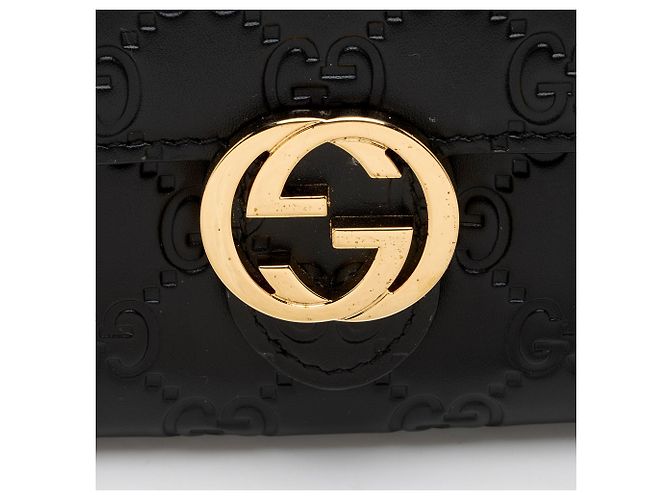 Cartera Continental Gucci Guccissima de piel con G entrelazadas Negro - vista 7