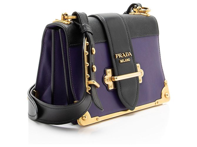 Bolsa de Ombro Cahier Prada em couro de bezerro Preto - vista 2