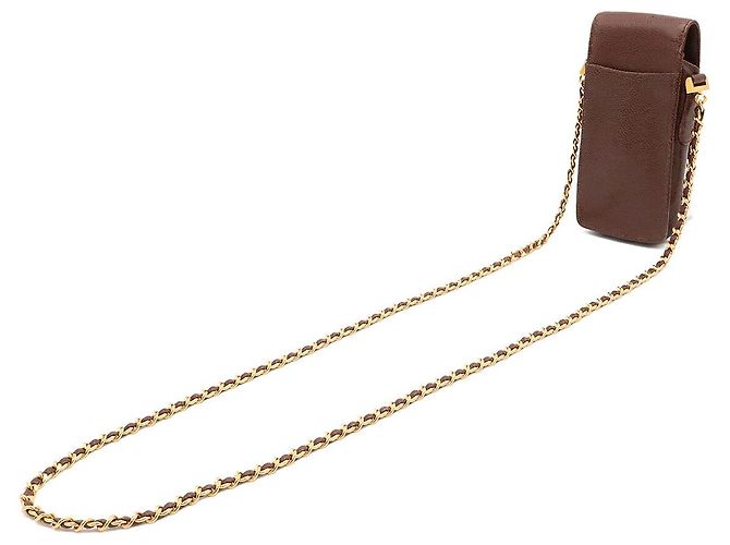 Pochette Chanel Coco Mark Chain Marrom - vista 2