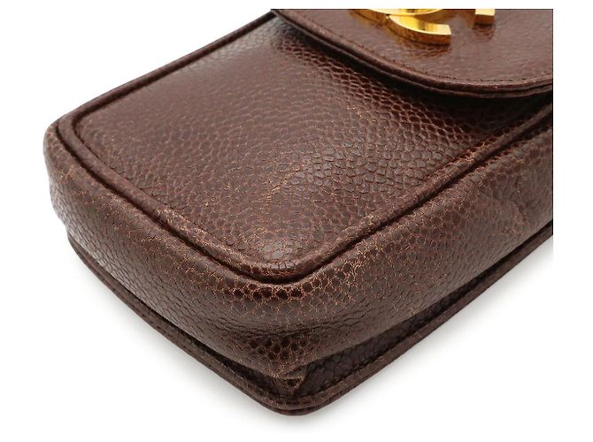 Pochette Chanel Coco Mark Chain Marrom - vista 3
