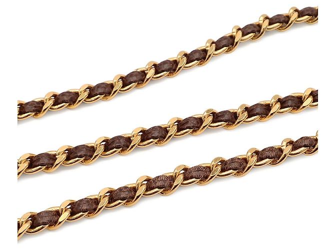 Pochette Chanel Coco Mark Chain Marrom - vista 4