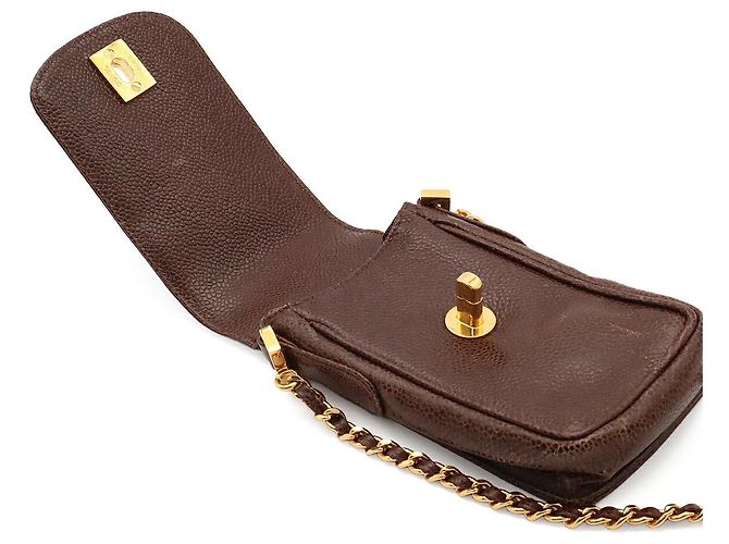Pochette Chanel Coco Mark Chain Marrom - vista 7