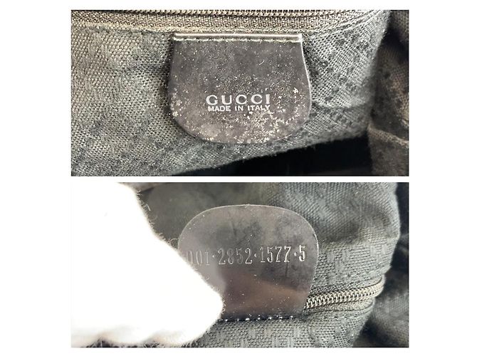 Borsa Gucci Bamboo in nylon nero - vista 3