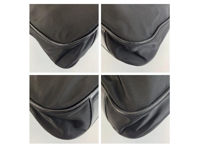 Borsa Gucci Bamboo in nylon nero - vista 4