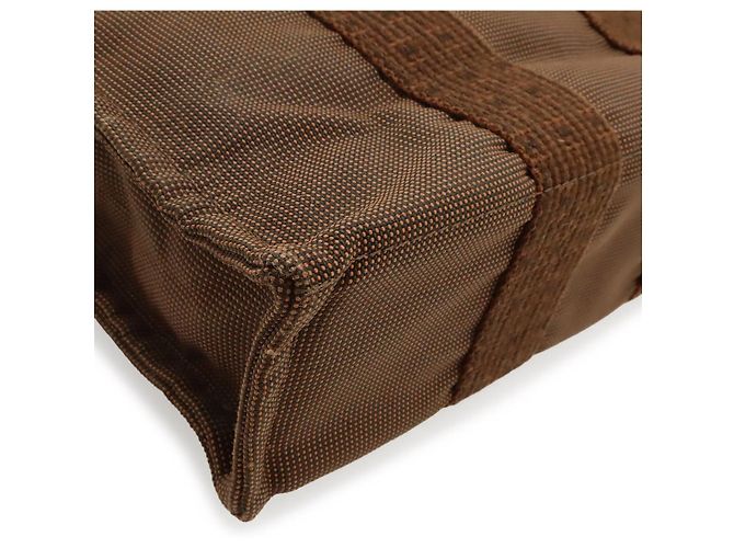 Hermès Tote PM Marrom de Tecido - vista 3