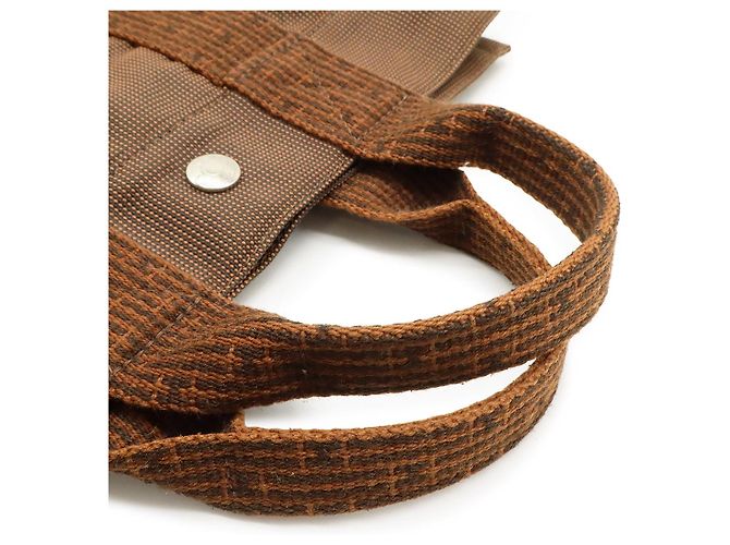 Hermès Tote PM Marrom de Tecido - vista 4