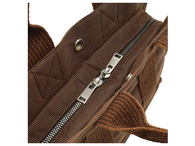 Hermès Tote PM Marrom de Tecido - vista 5