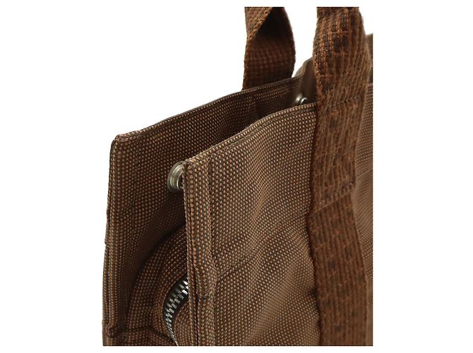 Hermès Tote PM Marrom de Tecido - vista 7